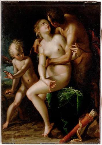 Hans von Aachen Jupiter Antiope und Amor oil painting picture